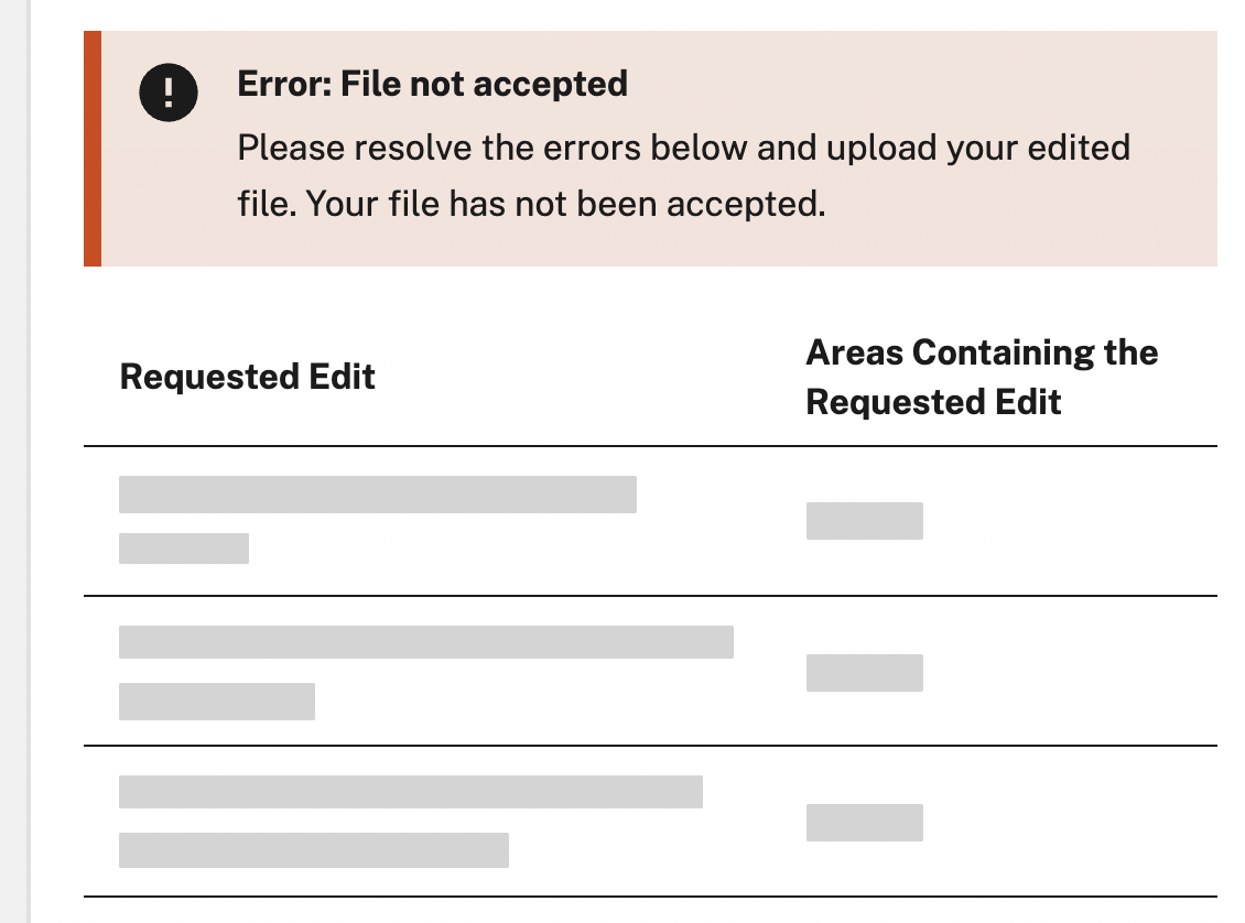 The SimpleReport bulk results uploader error message