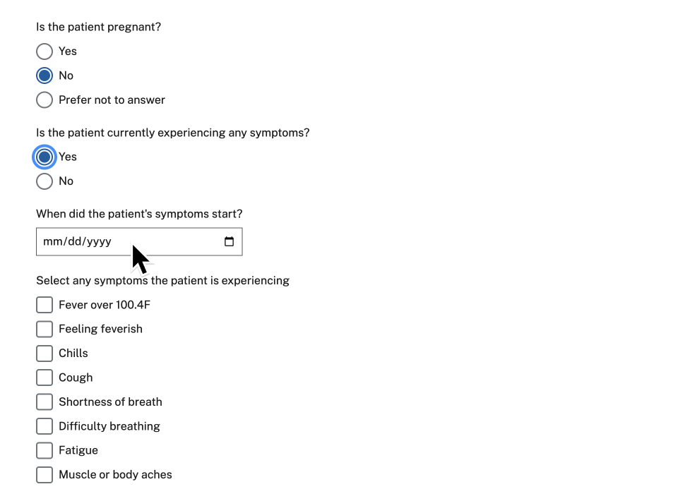 The person's card with a gray "PENDING" tag beneath the "Test questionnaire" link