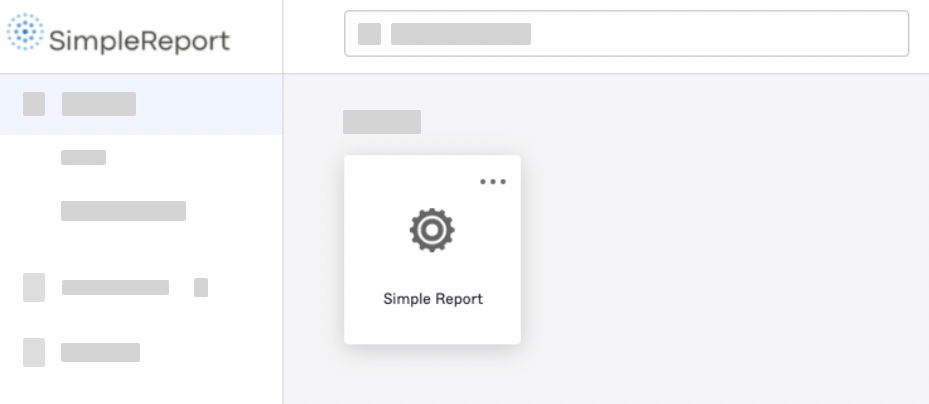 An Okta screen showing a card you can click to go to SimpleReport