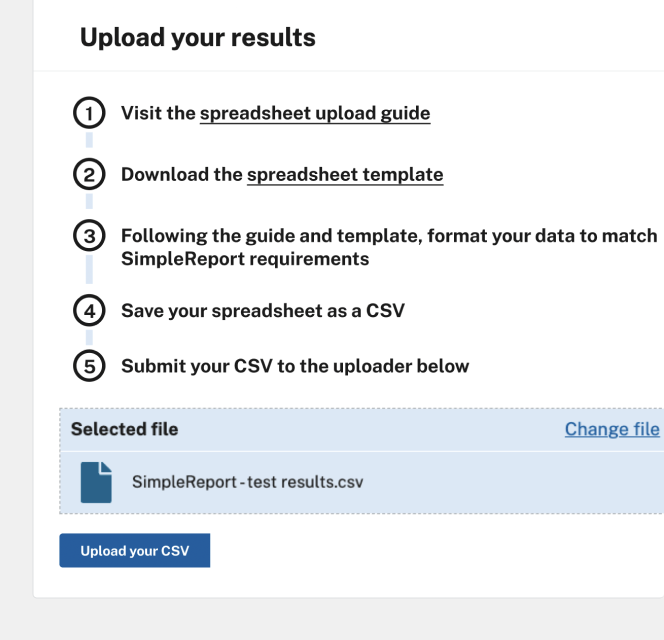 Reporting multiple results with a CSV bulk upload